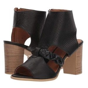 Spring‎ Step Women's Farrah Black Leather Perforated Peep Toe Booties Shoes 40 9